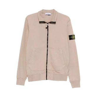 Stone Island Felpa Zip Sweatshirt - Heren - Vesten met rits - Beige - L - Katoen - Hoodies & sweatvesten