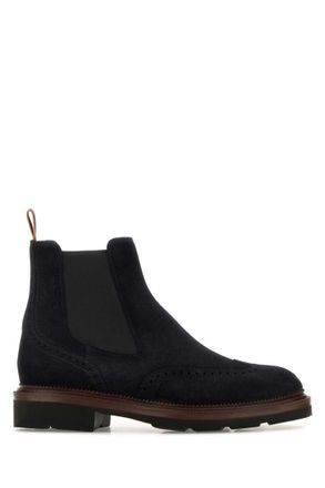 Santoni Navy Blue Ankle Boots