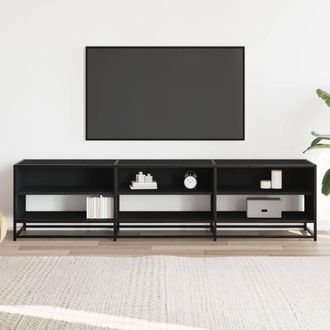 Berkfield Home TV Cabinet Black 180x40x46 cm Engineered Wood | Size: 180 x 40 x 46 cm