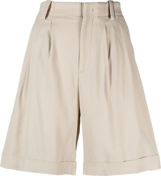 Lorena Antoniazzi high-waist pleated shorts - women - Acetate/Viscose/Elastane - 46 - Neutrals