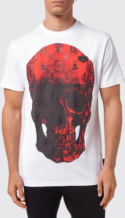 Philipp Plein T-shirt in cotone con stampa Skull e logo posteriore a contrasto