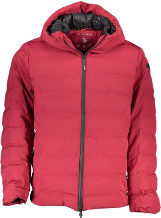 U.S.Polo Association U. S. POLO ASSN. Chic pink Hooded Jacket with Contrasting Mens Details