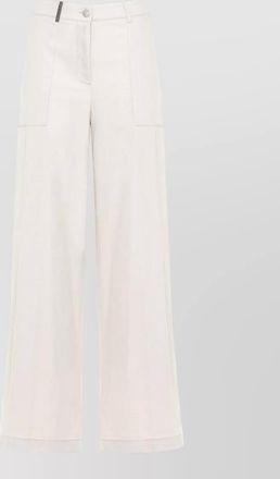 PESERICO wide leg trousers belt loops four pockets