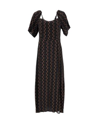 Reformation Bedrukte midi-jurk van Reformation in zwarte viscose