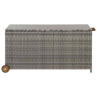 Berkfield Home Garden Storage Box Light Grey 120x65x61 cm Poly Rattan | Size: 120 x 65 x 61 cm