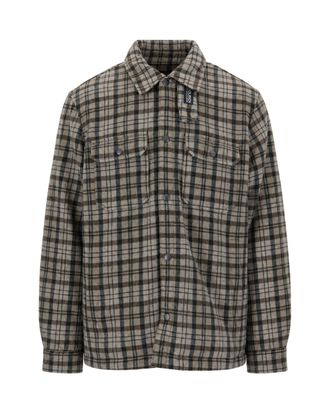 Woolrich Beige Alaskan Check Padded Shirt Jacket