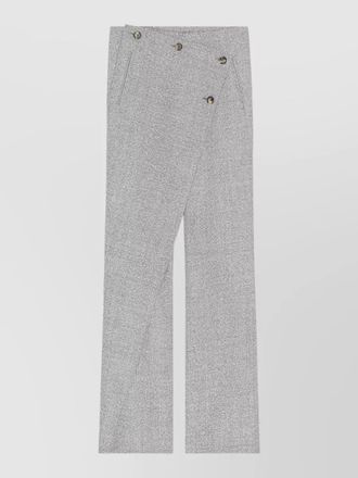 Courr&egrave;ges high waist wide leg wool trousers