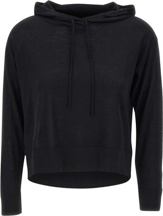 Roberto Ricci Design drawstring-hooded sweater - women - Wool - 40 - Black