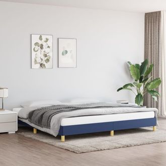 vidaXL Cama Sin Colch&oacute;n Tela Azul 200x200 Cm Vidaxl