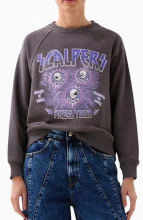 Scalpers Kiss Skull Sweater in Grey at Nordstrom, Size X-Large