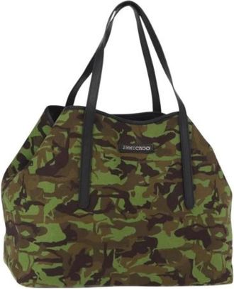 Jimmy Choo London Pre-owned Tote Bags, female, Green, Size: ONE SIZE Pre-owned Canvas Tote Bag