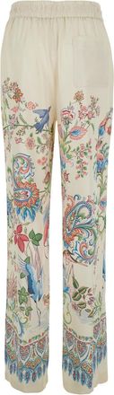 Etro Womens Trousers White Floral Tech Fabric Polyester