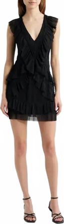 Lulus Nova Pleated Mini Dress In Black