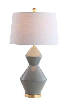 Jonathan Y Designs Alba 29 Geometric Ceramic/Metal LED Table Lamp in Gray at Nordstrom