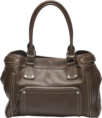 Longchamp Leather Handbag Tote Bag (Pre-Owned)