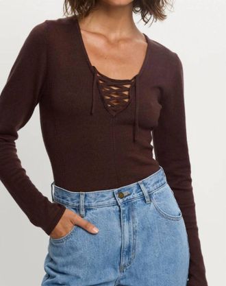 Kivari Malia Knit Top In Chocolate