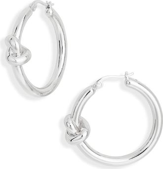 Nordstrom Rack Demi Fine Knot Hoop Earrings in Silver at Nordstrom Rack