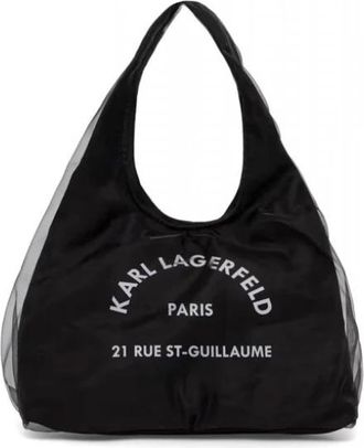 Karl Lagerfeld K/Rsg Hobo Bag - Dames - Schoudertassen - Zwart - ONE Size - Katoen - Tassen