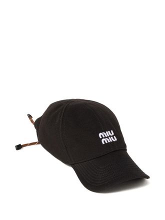 Miu Miu denim baseball cap - women - Cotton - M - Black