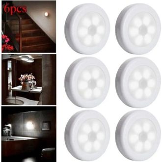 OEM Paquete De 6 Luces Nocturnas Led Con Sensor De Movimiento Y Funci&oacute;n De Encendido/apagado Autom&aacute;tico Para Pasillo/cocina/dormitorio/escaleras/armario (