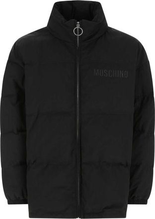 Moschino Black Embroidered Logo Padded Jacket