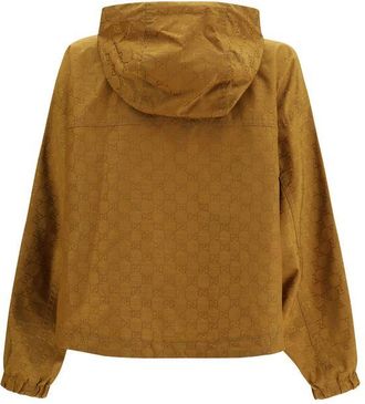 Gucci Womens Beige Nylon Shell Jacket Clothing
