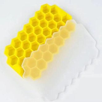 OEM 4 Cubetas De Silicona Para Hielo - 37 Compartimentos, Con Tapa, Apilables, Libres De Bpa
