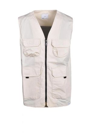 WOC White Zipper Cotton-Blend Vest