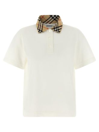 Burberry White Cotton Polo