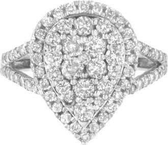 House of Brilliance Silver 1 1/2 Cttw Diamond Cluster Ring at Nordstrom, Size 6