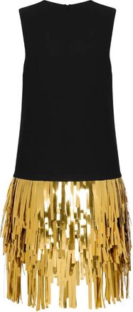 Moschino Mini-jurk met franje - Zwart