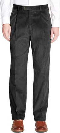 Berle Mens 8 Wale Luxury Italian Corduroy Pant In Charcoal