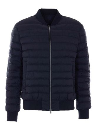 Herno Black Down Jacket With Frontal Zip Closure