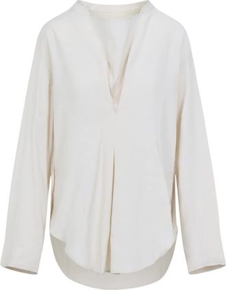 STUDIO NICHOLSON Inverted Pleat Top - Dames - Blouses - Beige - XS - Overhemden