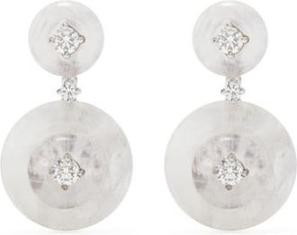 Fernando Jorge 18kt white gold Signal diamond and moonstone earrings - women - Diamond/18kt White Gold/Moon Stone - One Size - Silver