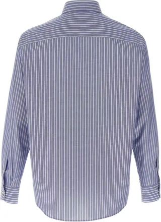 Valentino Garavani Striped Oxford Cotton Shirt - Navy