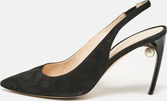 Nicholas Kirkwood Black Suede Mia Slingback Pumps