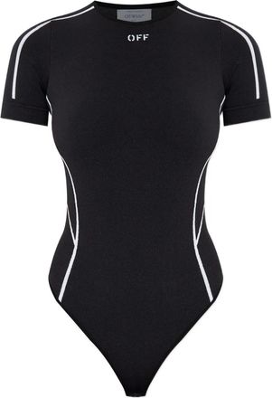 Off-white Body met ronde hals en korte mouwen - Zwart