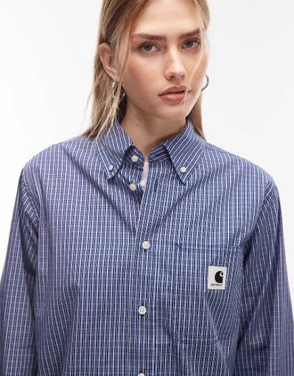 Carhartt Work in Progress Groff - Camicia a maniche lunghe blu a quadri
