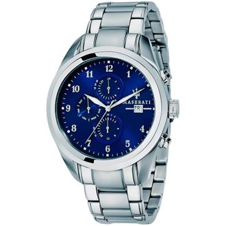 Maserati R8853112505 Traguardo Mens Chronograph Watch with Blue Dial - Silver Stainless Steel - One Size
