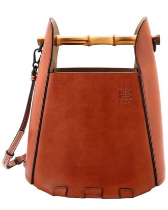 Loewe Brown Leather Bamboo Bucket Bag (Authentic Pre-Loved)