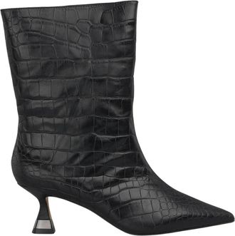 Alma En Pena Metallic hoge enkellaars met hak - Dames - Laarzen met Hak - Zwart - 40 EU - Schoenen