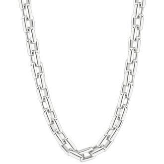 Pompeii3 Mens Polished Steel Single Tone Clasp 9.5mm Flexible Link 24 Chain