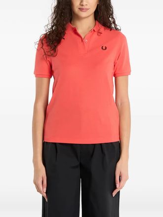 Fred Perry logo-embroidered polo shirt - women - Cotton - 10 - Orange
