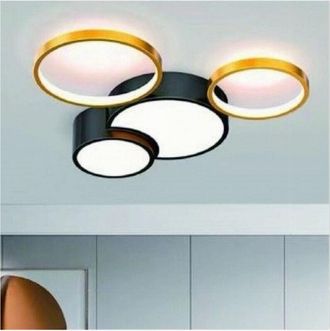 Trade Shop Trade Shop - Copy Of Plafoniera Led 32 W Rettangolare Oro Design Moderno Lampadario A Soffitto 50224