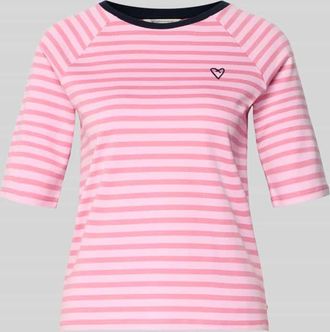 Tom Tailor Denim Shaped Fit T-Shirt aus reiner Baumwolle in Rosa, Gr&ouml;&szlig;e XL