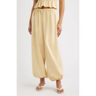 Faithfull The Brand Kortez Linen Balloon Pants in Daffodil at Nordstrom, Size X-Small