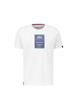 Alpha Industries T-Shirt ALPHA INDUSTRIES Rainbow Reflective Label T-Shirt, Herren, Gr. XXL, weiss (wei&szlig;), Obermaterial: 100% Baumwolle, Shirts T-Shirt