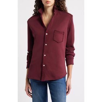 Frank & Eileen Eileen Relaxed Terry Button-Up Shirt in Currant at Nordstrom, Size X-Large