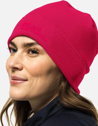 Jack Wolfskin Mens Jack Wolfskin Real Stuff Soft Fleece Beanie - Red - Size: ONE size